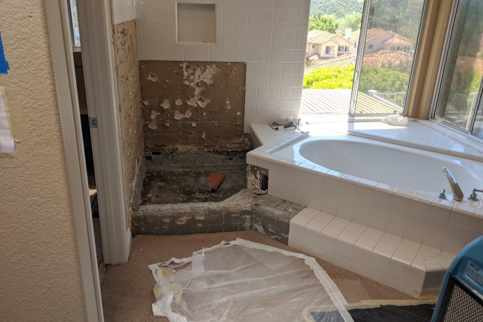 Water Damage Restoration In The Bathroom San Diego