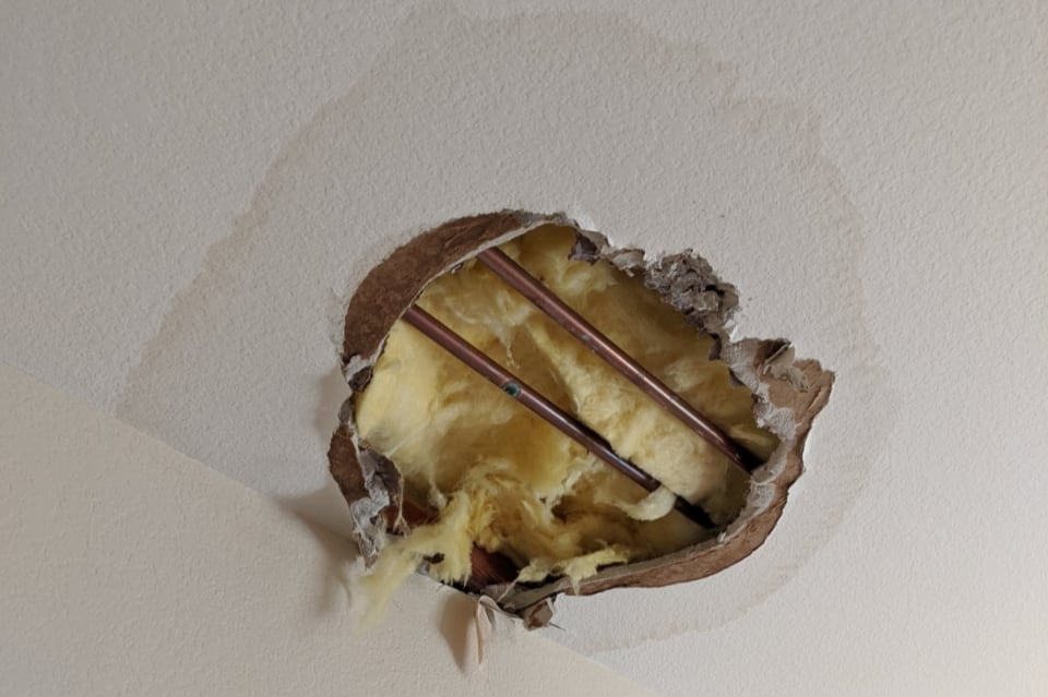 A Leak In The Ceiling From A Roof
